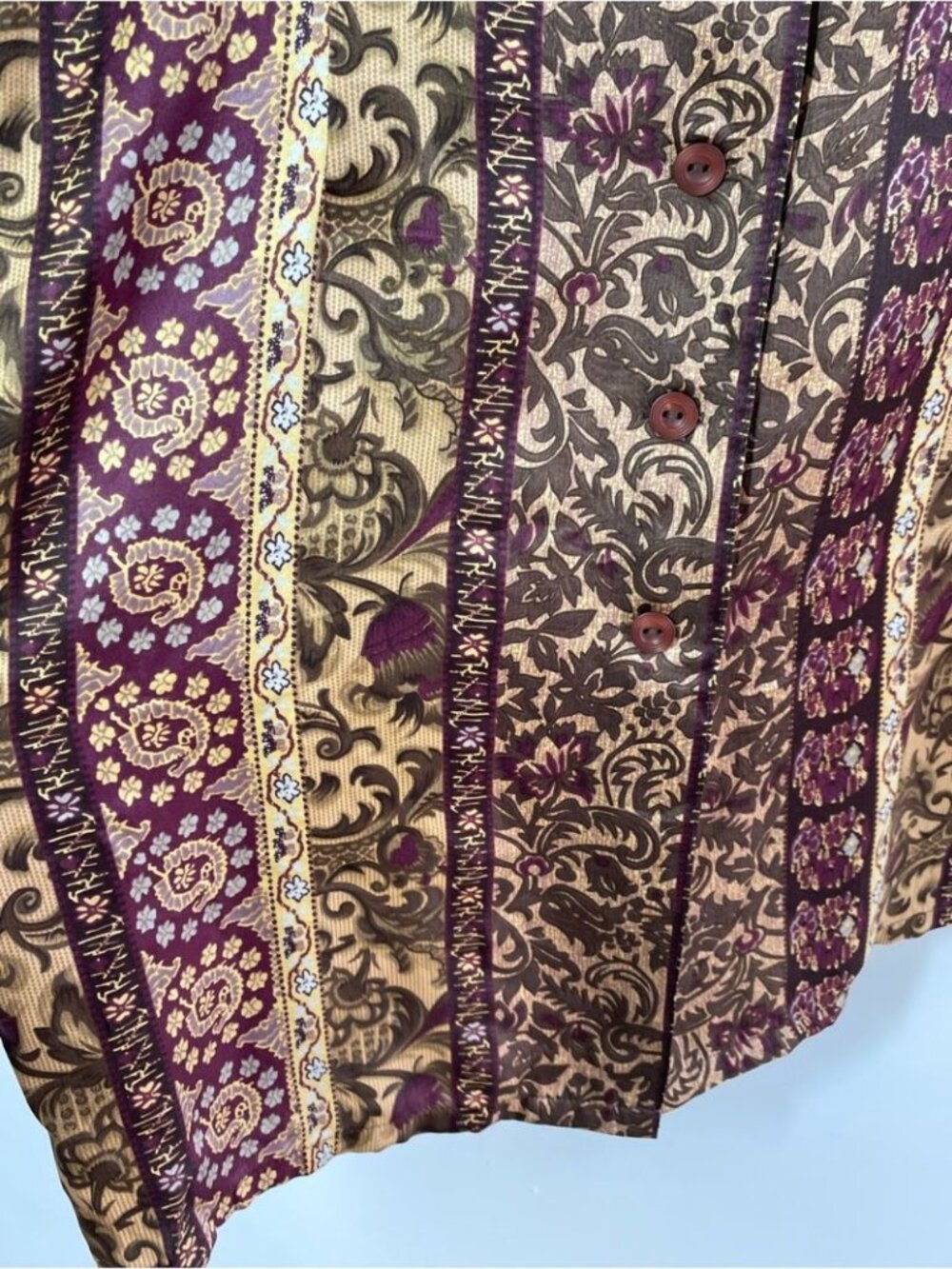 Vintage Silk La Senza Lingerie Button Up Top Large Boho Baroque Y2K Tunic - Picture 7 of 15